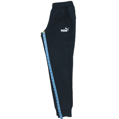 Close-up detail of Puma Men’s Black Jogger Trousers S Regular Cotton Blend