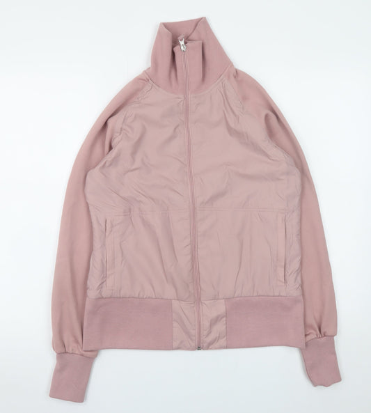 Mitch & Co. Women's Pink Bomber Jacket Size L Casual Zip-up