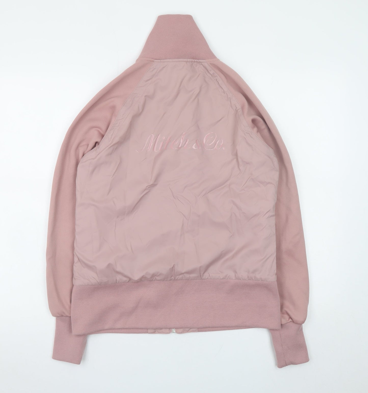 Mitch & Co. Women's Pink Bomber Jacket Size L Casual Zip-up