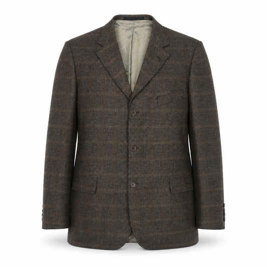 Marks & Spencer Men's Brown Check Wool Cashmere Blazer 44in M