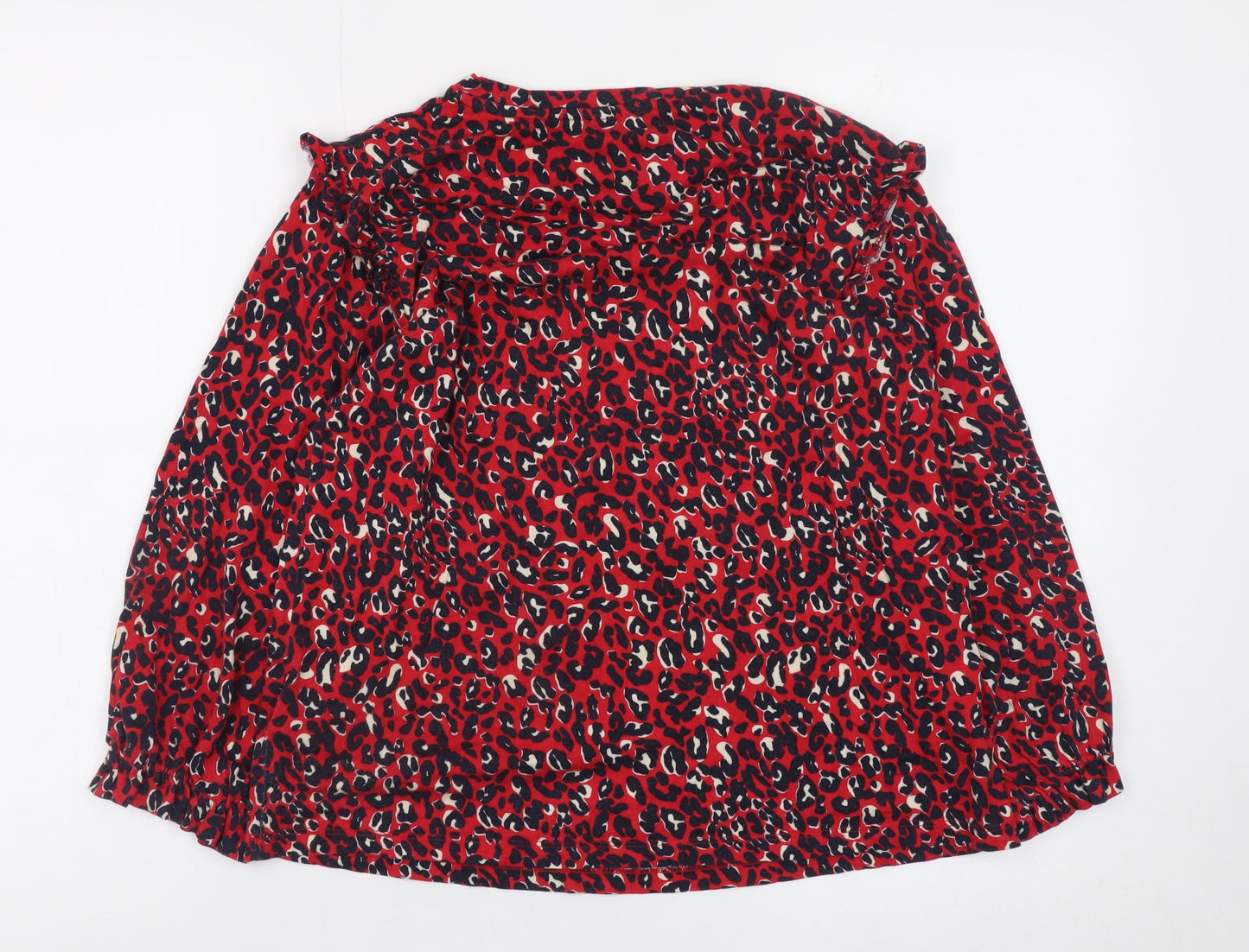 Joules Womens Red Animal Print Long Sleeve Tunic Blouse UK 12