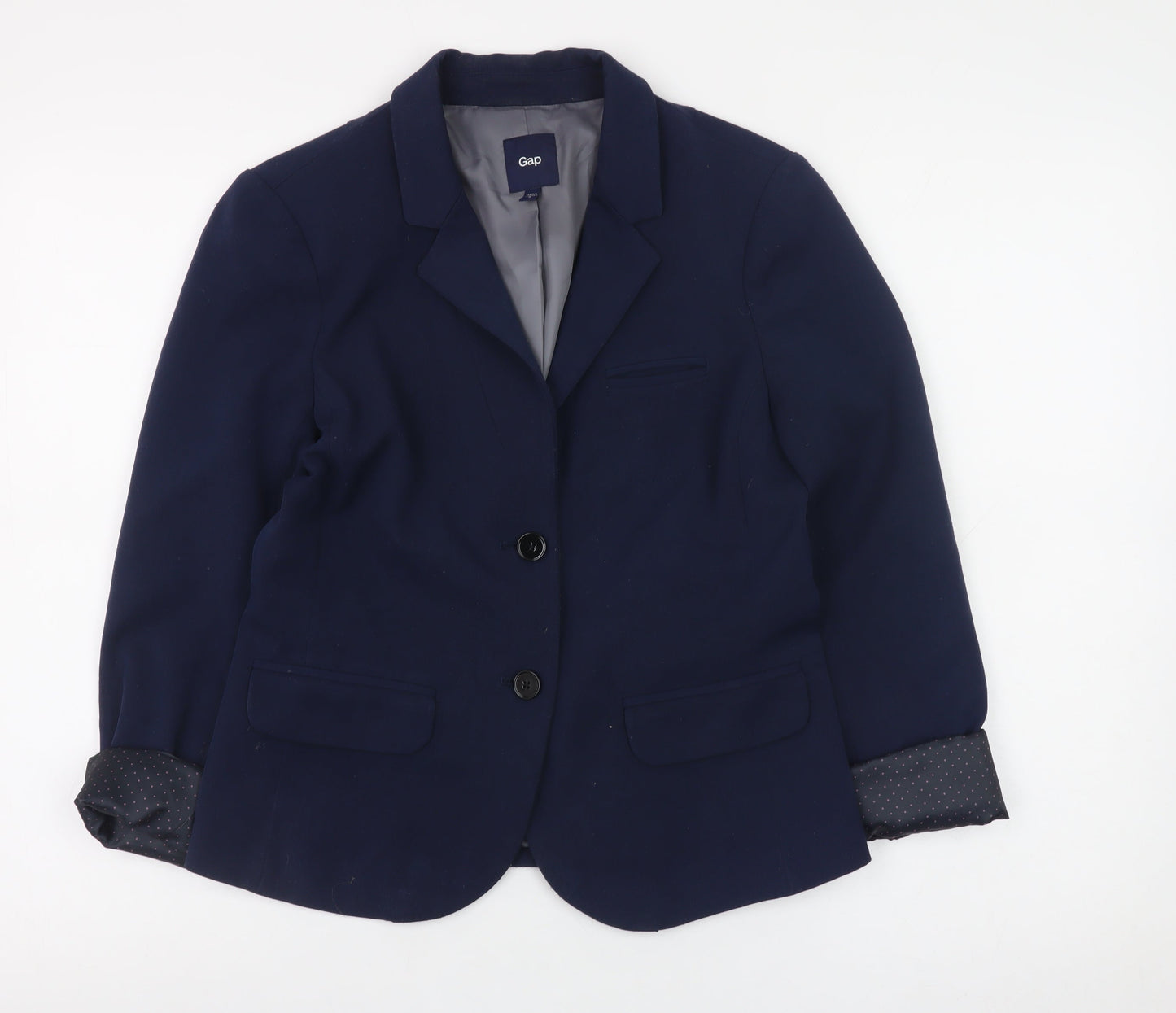 Gap Women Blue Regular Fit Blazer Jacket Size 6 Lined Business Workwear