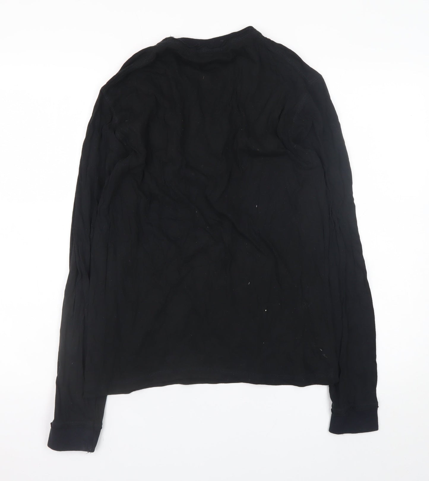 Junker Men's Black Long Sleeve Graphic T-Shirt Size L