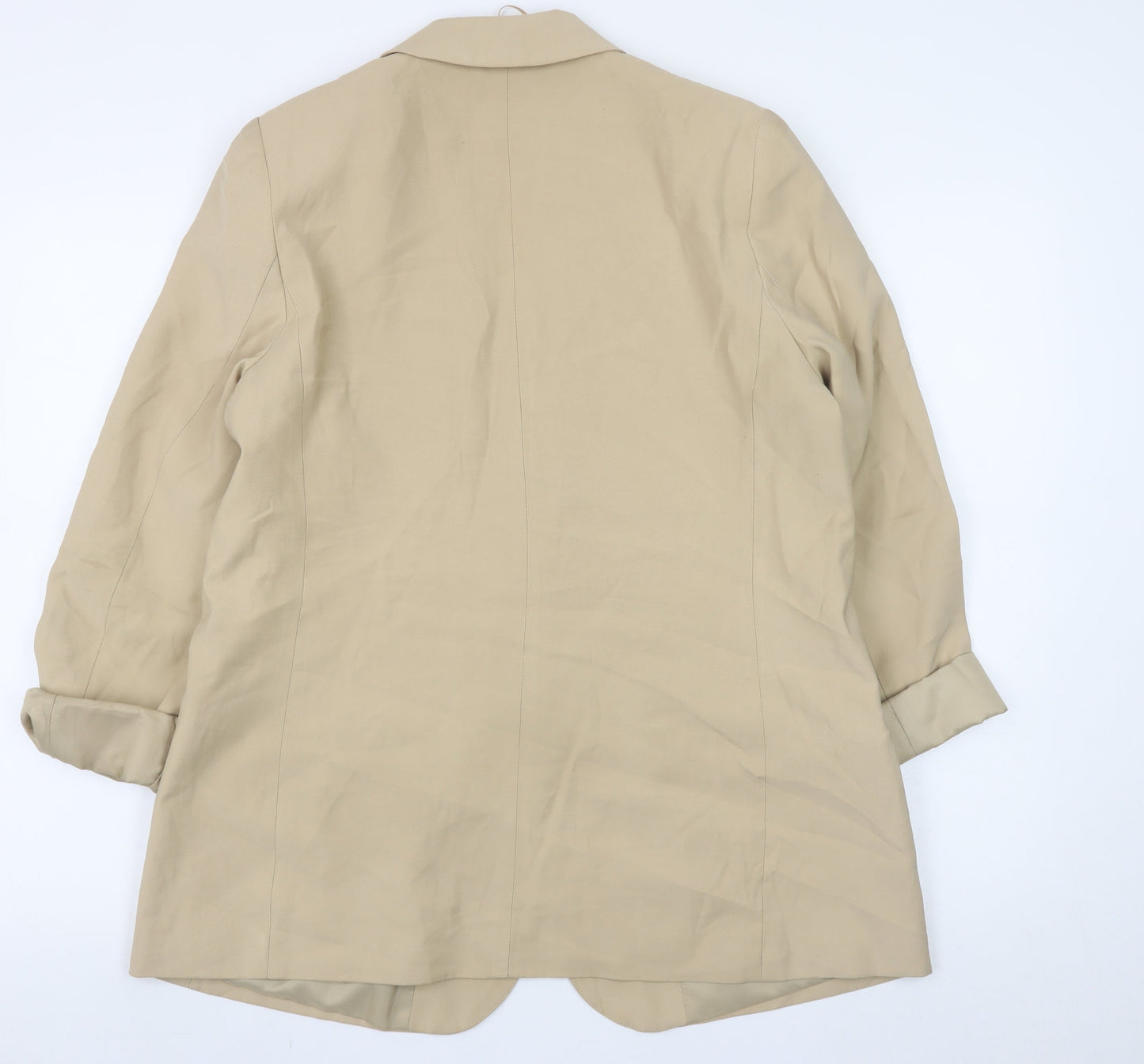 Primark Womens Beige Regular Fit Viscose Blazer Size 10