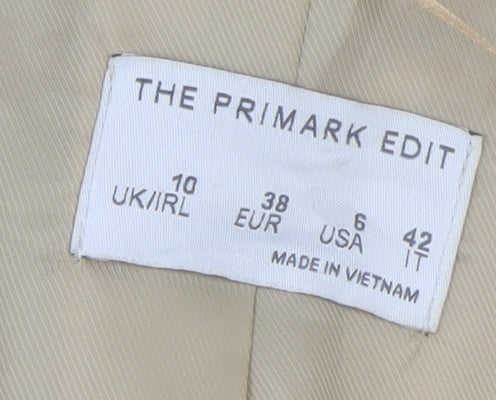 Primark Womens Beige Regular Fit Viscose Blazer Size 10