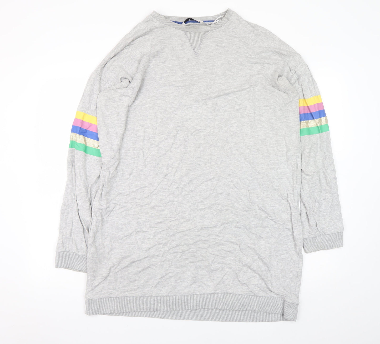 Tu Women’s Grey Colourblock Long Sleeve Sweatshirt Dress Size 18