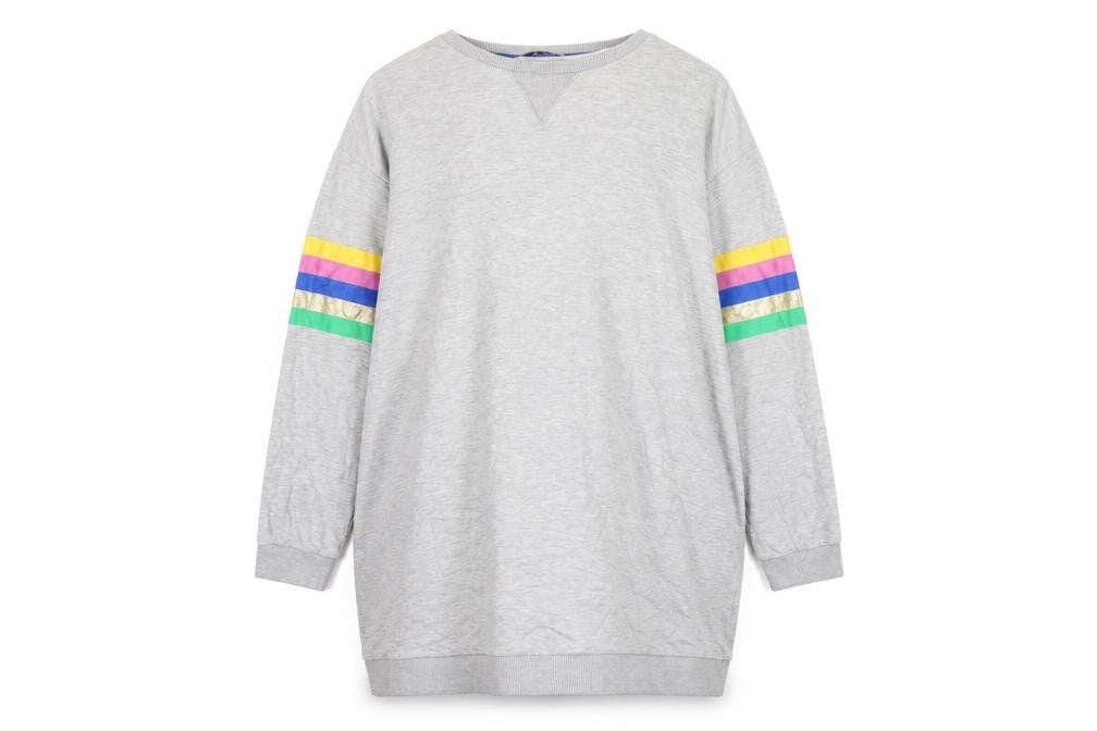 Tu Women’s Grey Colourblock Long Sleeve Sweatshirt Dress Size 18