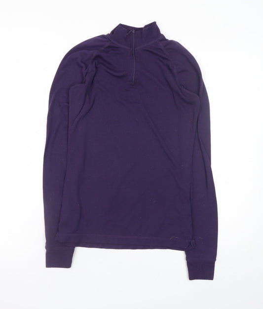 Parallel Womens Purple Half Zip Lightweight Pullover Sweatshirt Size 14