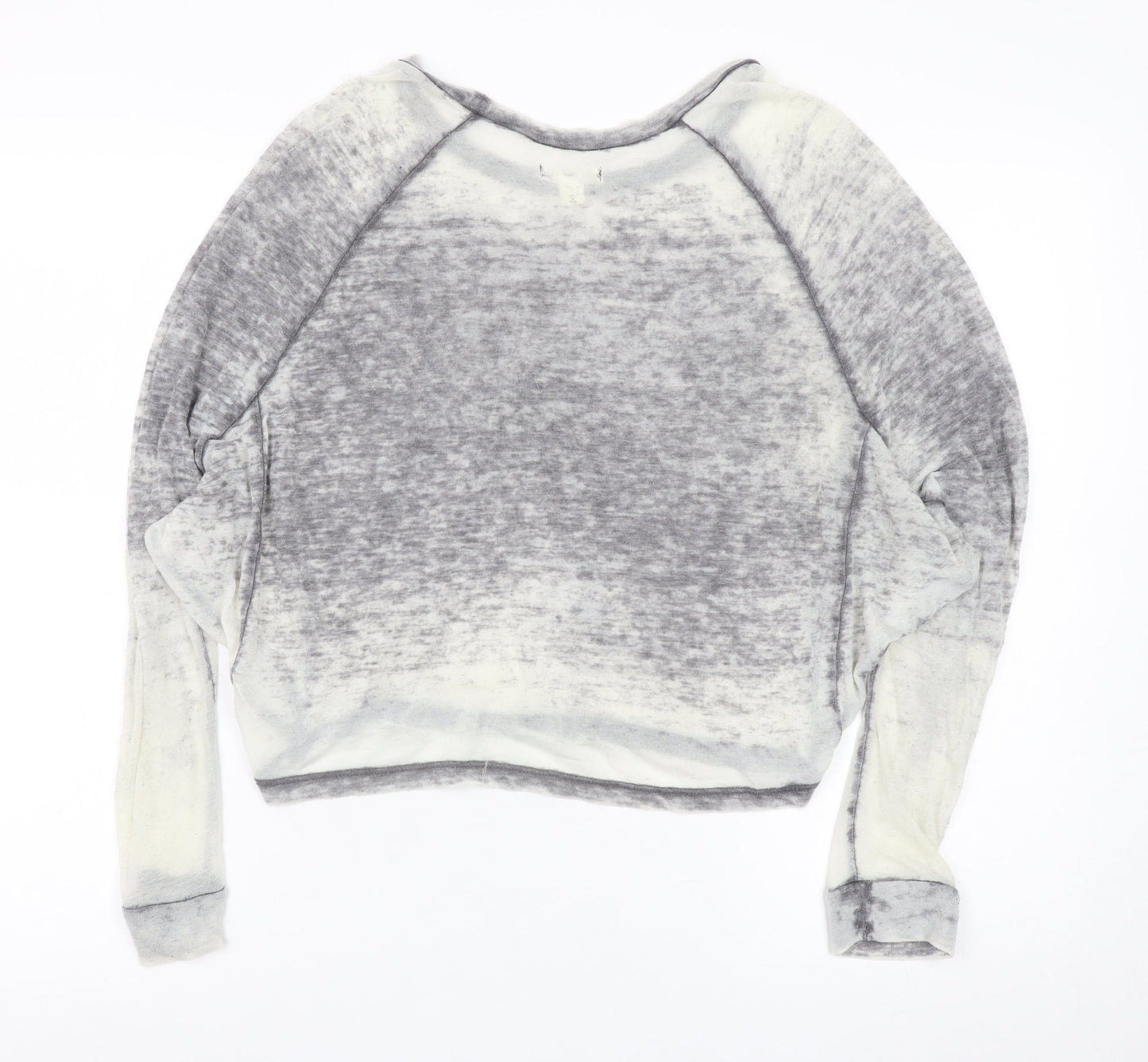 Silence + Noise Women’s Grey Cropped Raglan Long Sleeve Top Size S