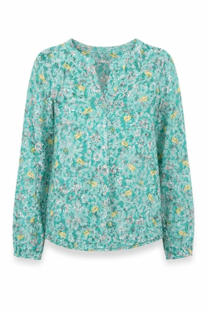 Marks & Spencer Women's Green Floral Button Blouse Size 10