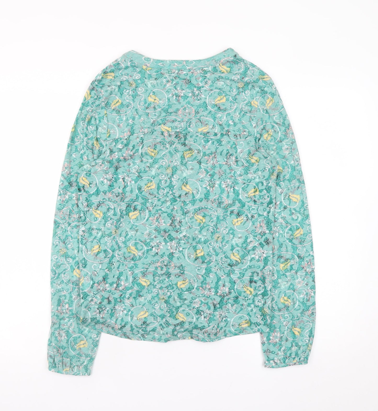 Marks and Spencer Women's Green Floral Button Blouse Size 10