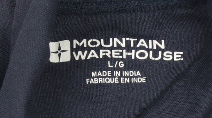 Mountain Warehouse Men's Navy Long Sleeve Roll Neck Cotton T-Shirt Size L