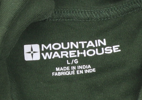 Mountain Warehouse Men's Green Roll Neck Long Sleeve T-Shirt Size L