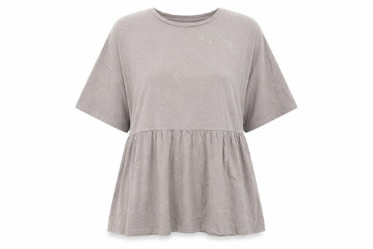 Zara Women Beige Relaxed Tunic T-Shirt Short Sleeve Cotton S