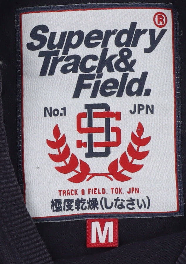 Superdry Men’s Blue Long Sleeve Track & Field Cotton T-Shirt Size M