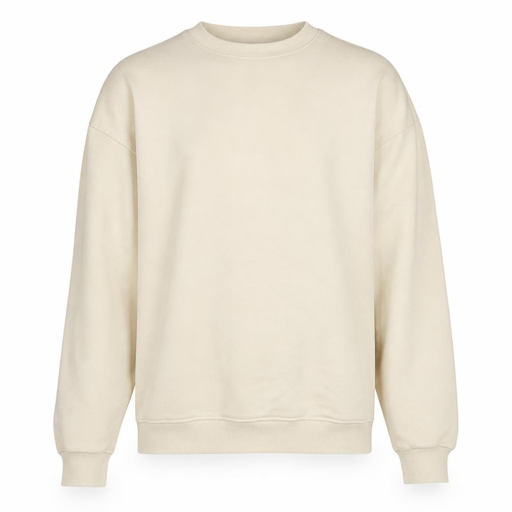 H&M Men's Beige Loose Fit Crew Neck Sweatshirt XS