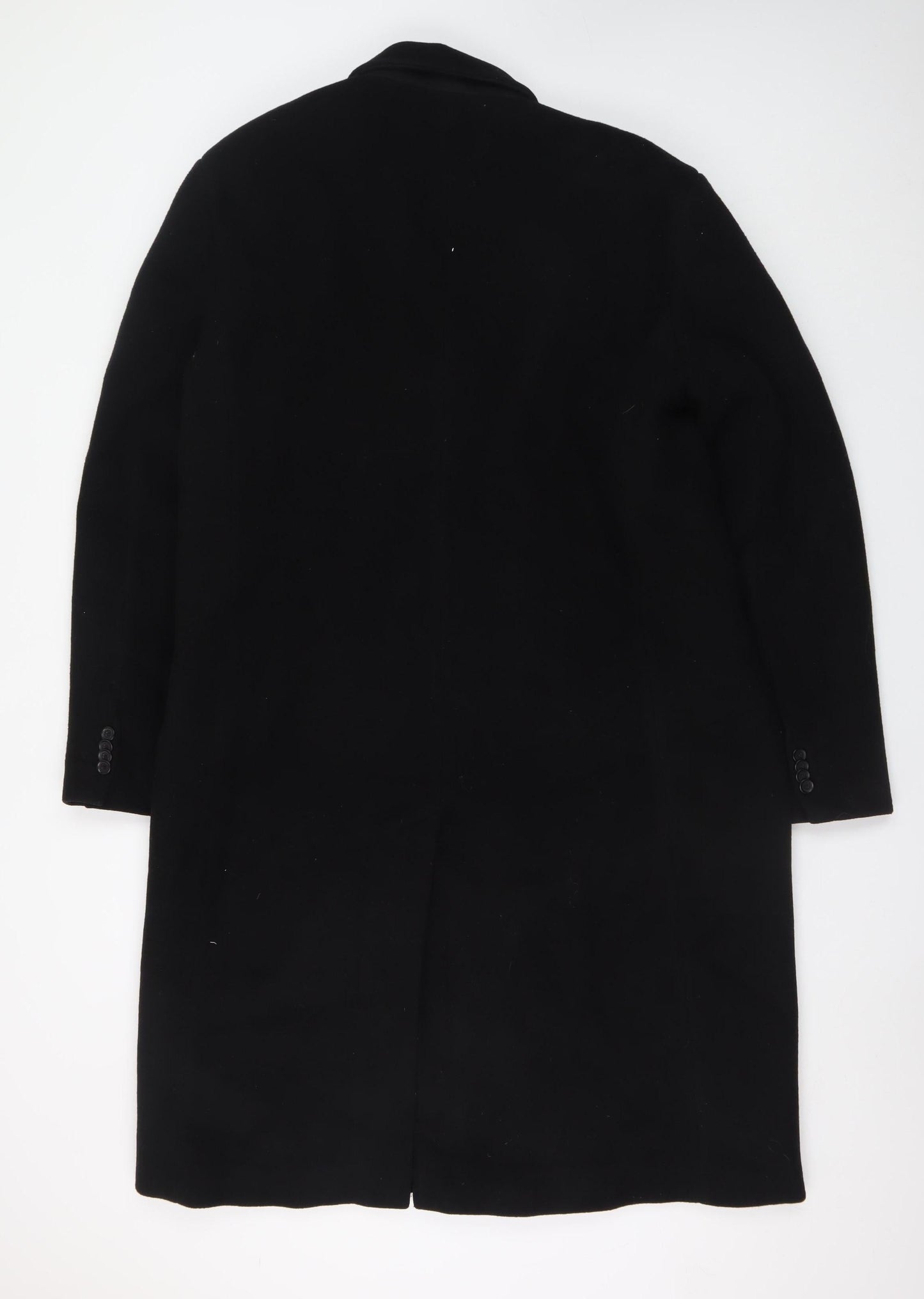 The Platinum Tailor Women's Black Wool Long Overcoat Size 18