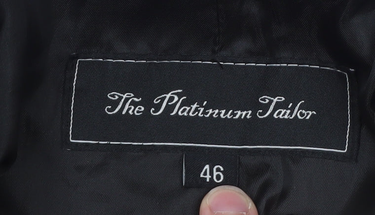 The Platinum Tailor Women's Black Wool Long Overcoat Size 18