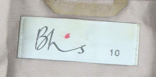 BHS Women Beige Size 10 Classic Linen Blend Blazer Jacket
