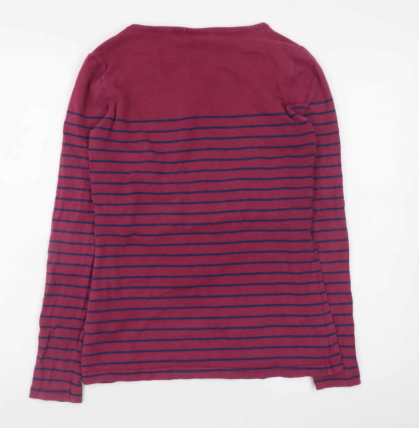 JoJo Maman Bébé Women's Pink Striped Long Sleeve Maternity T-Shirt Size S