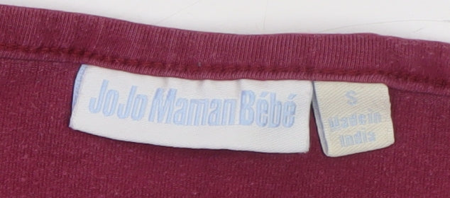 JoJo Maman Bébé Women's Pink Striped Long Sleeve Maternity T-Shirt Size S