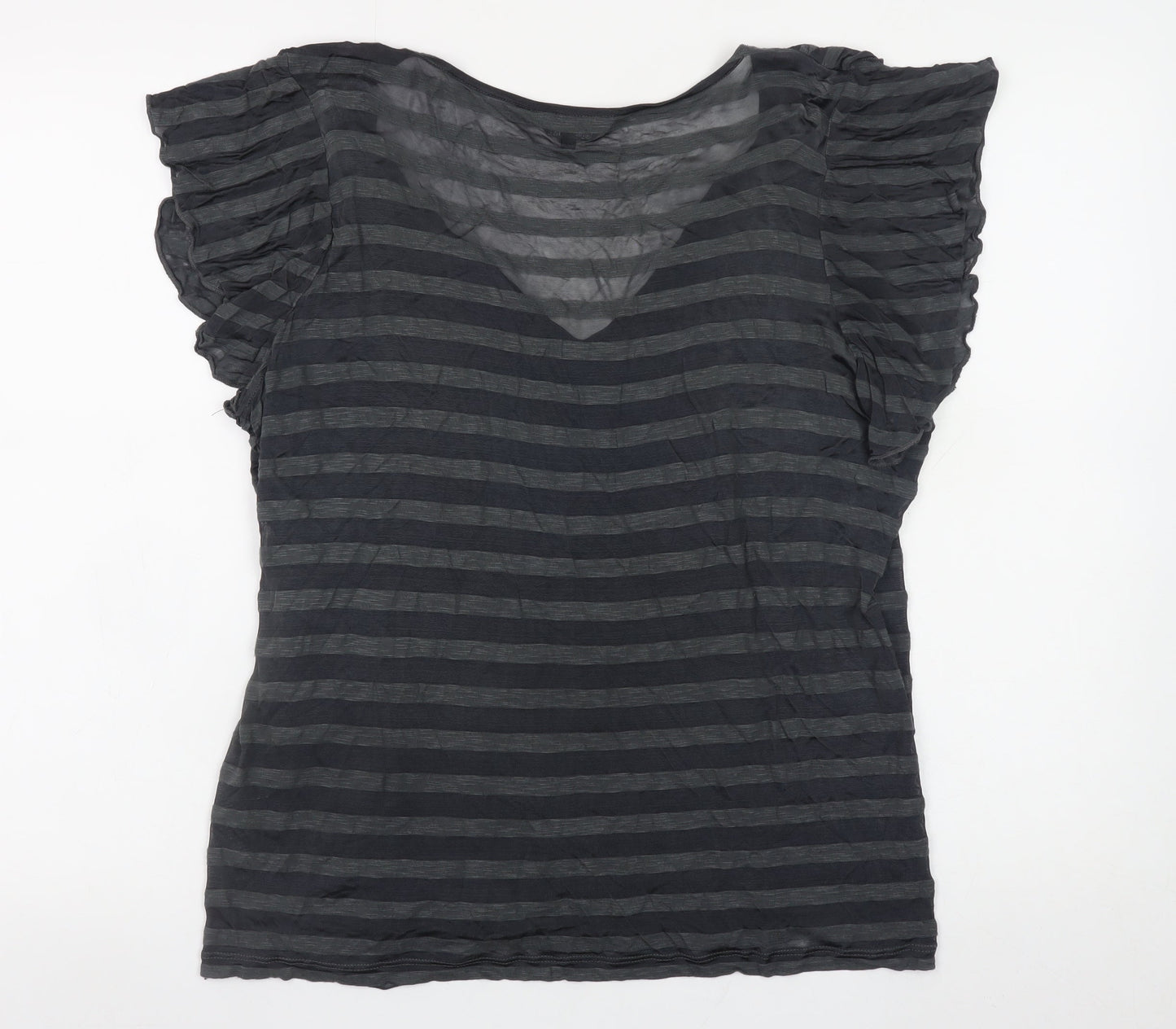Marks and Spencer Per Una Speziale Black Stripe Wrap Blouse Women's Size 18