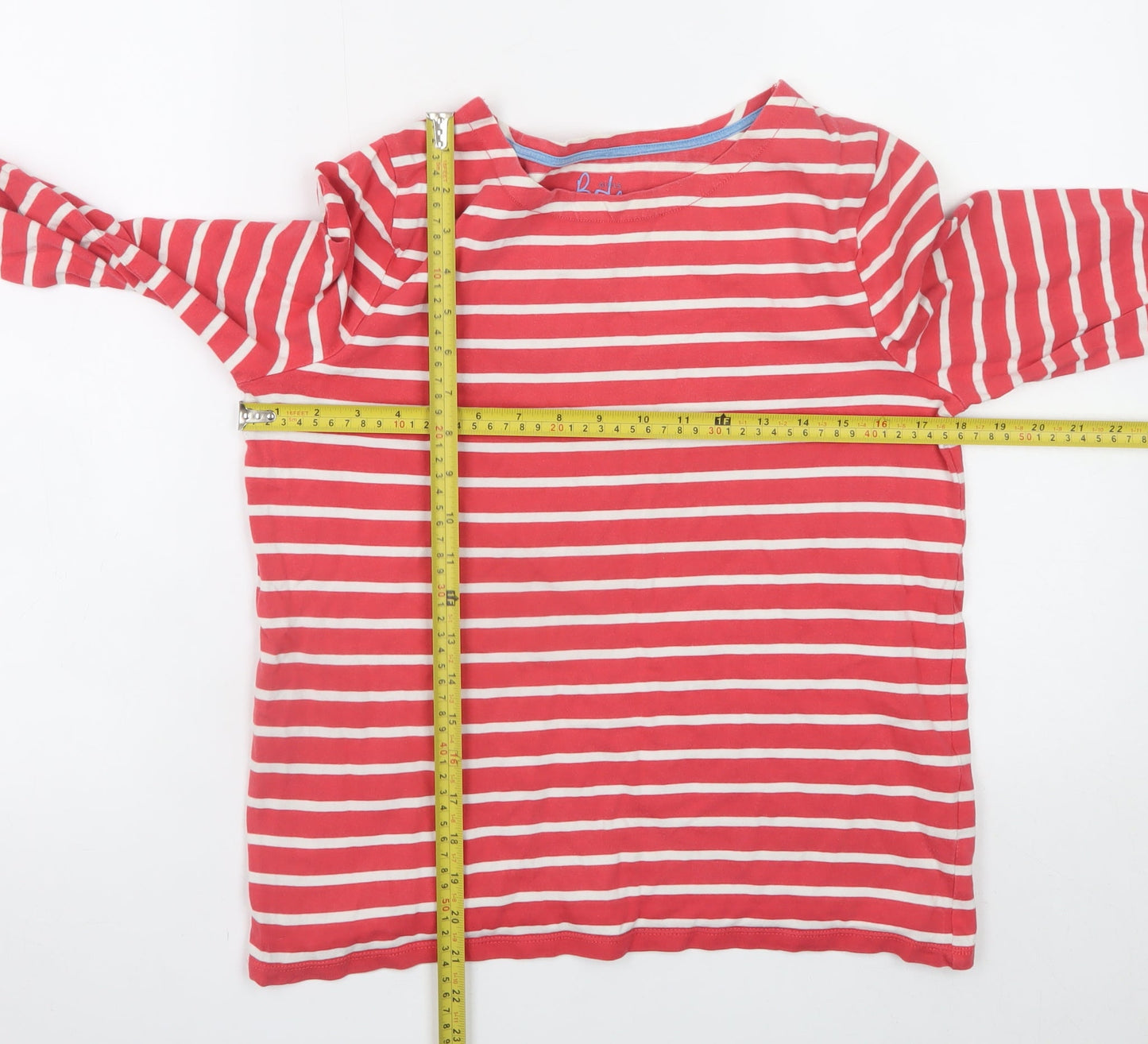 Boden Girls Red Striped Long Sleeve Cotton T-Shirt 15-16 Years