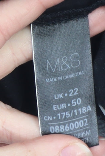 Marks and Spencer Women Black Size 22 Sequin Bow Christmas Sweatshirt