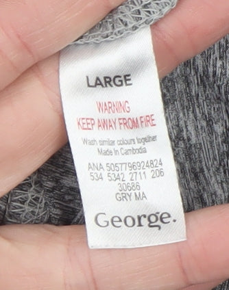 George Women Grey Wrap Style Long Sleeve Pullover Sweatshirt Large