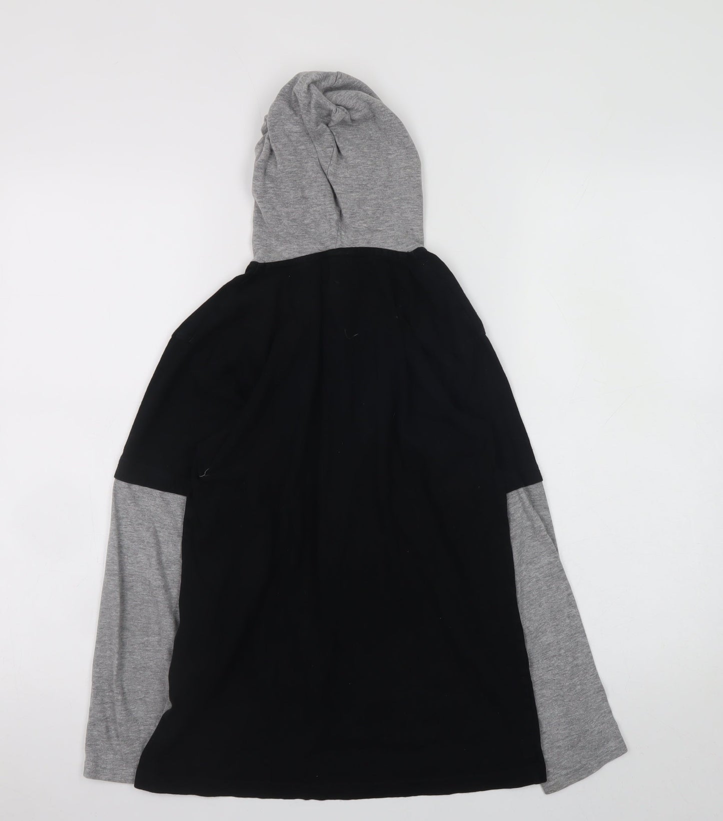 Threadbare Boys Black & Grey Hoodie 11-12 Years Pullover Stay Cool Graphic
