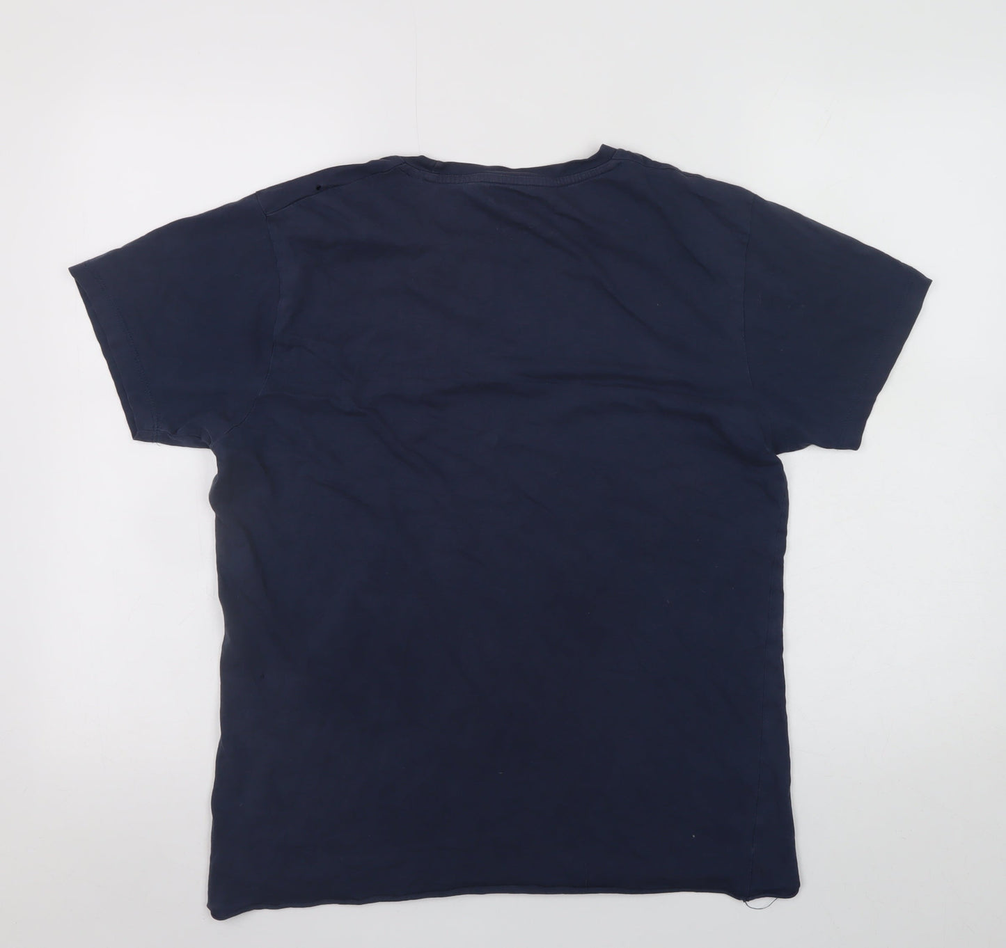 Jack & Jones Men's Blue Graphic Workwear T-Shirt Size L