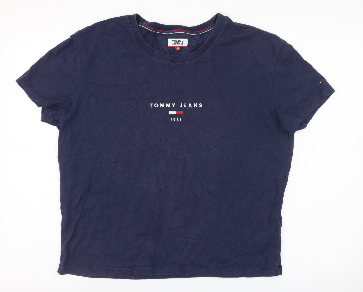 Tommy Jeans Men's Navy Blue Cotton Crew Neck Short Sleeve T-Shirt M