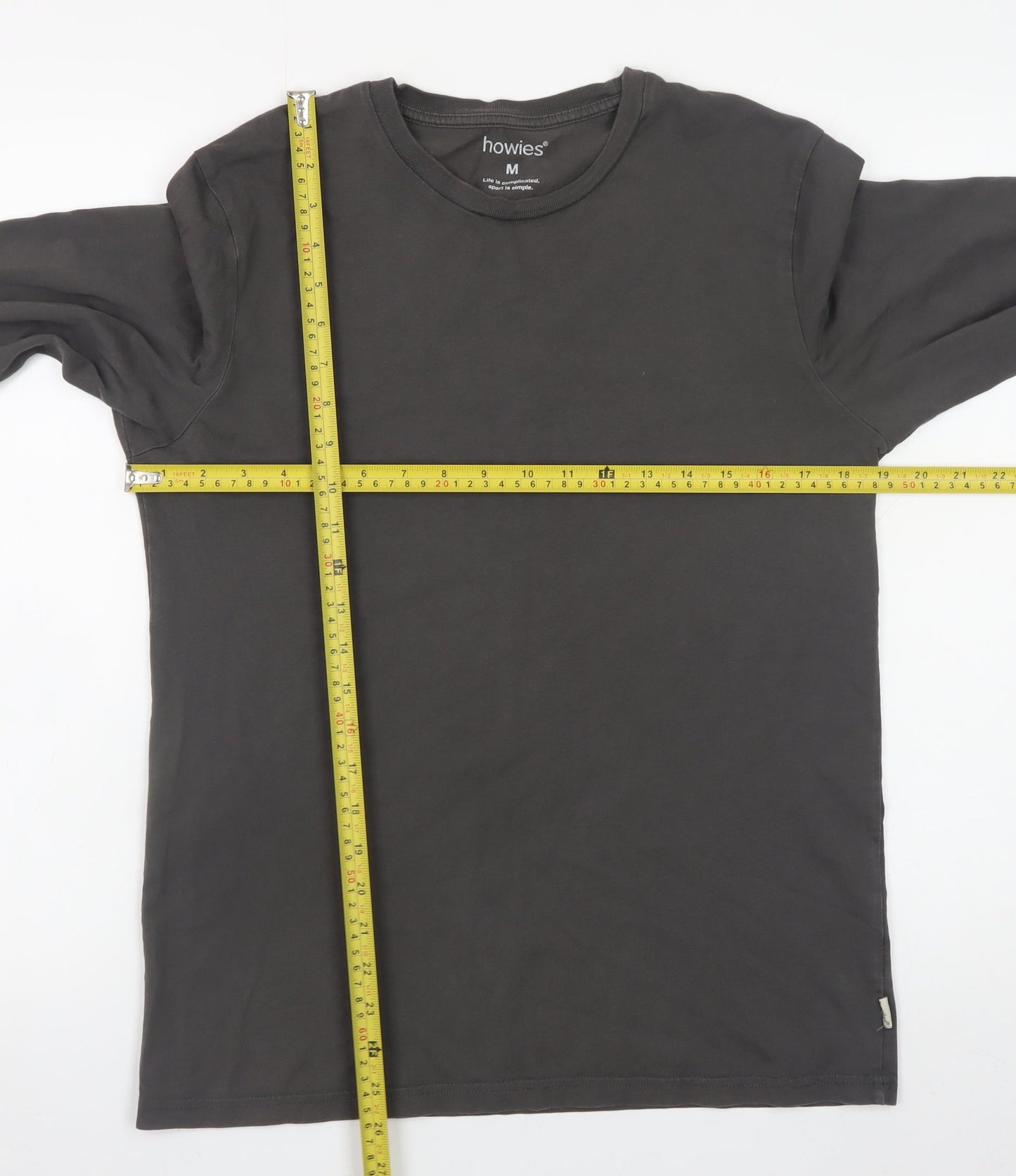 Howies Men's Black Long Sleeve Crew Neck Cotton T-Shirt M