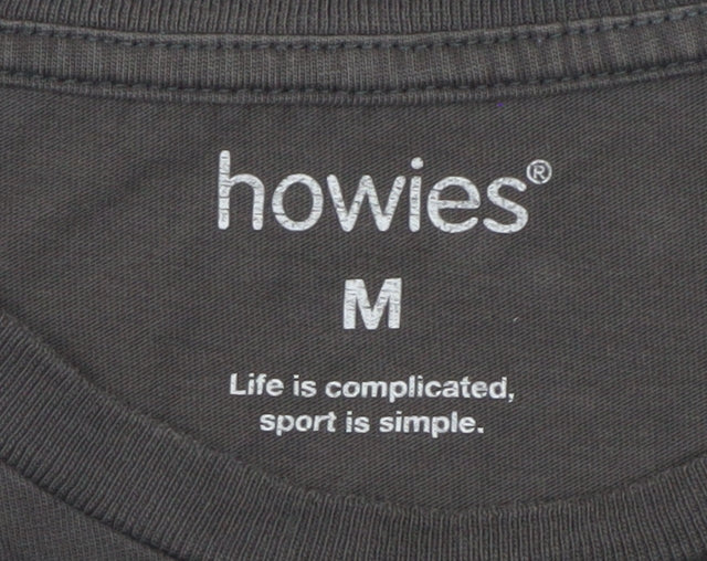 Howies Men's Black Long Sleeve Crew Neck Cotton T-Shirt M
