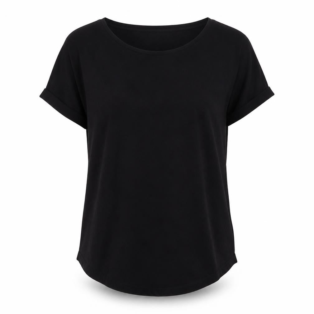 H&M Women Black Basic Short Sleeve Scoop Neck T-Shirt M