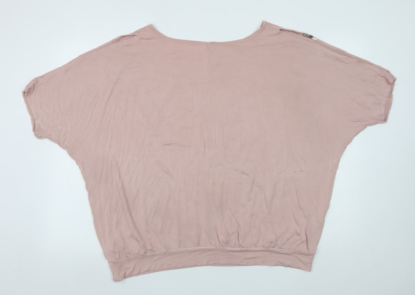Next Women’s Pink Feather Print Relaxed Cropped T-Shirt Size 16