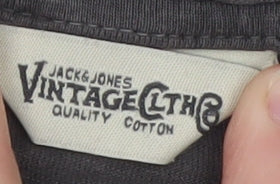 Jack & Jones Vintage Black Men’s Small Cotton Crew Neck T-Shirt