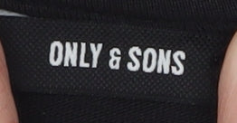 ONLY & SONS Men's Black XL Long Sleeve Tiger Graphic T-Shirt