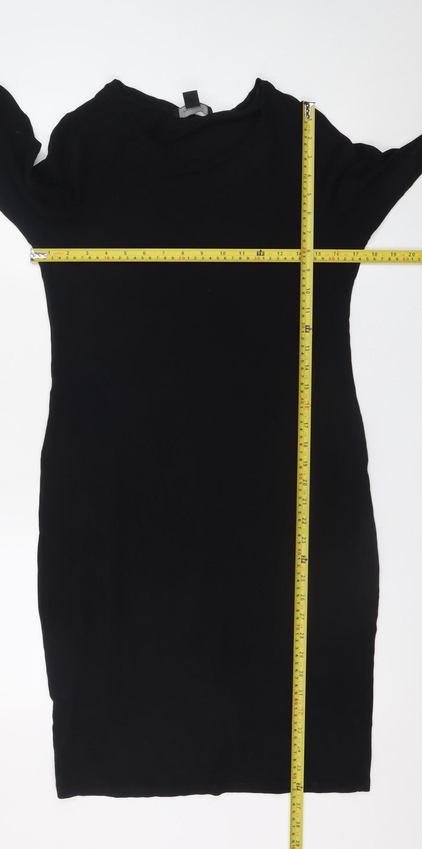 Atmosphere Women Black Size 14 Bodycon Knee Length Cotton Dress