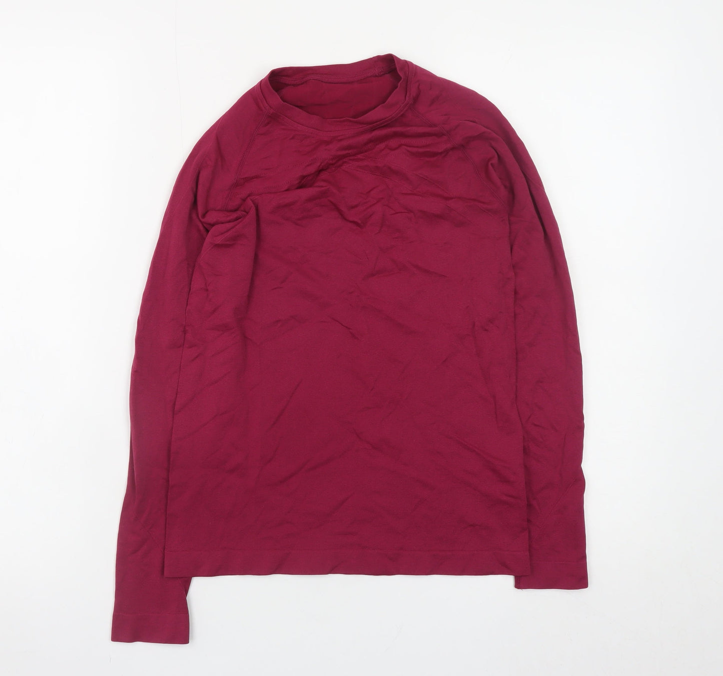 Crivit Girls Burgundy Long Sleeve Basic Top Size 12-14 Years Polyamide Blend