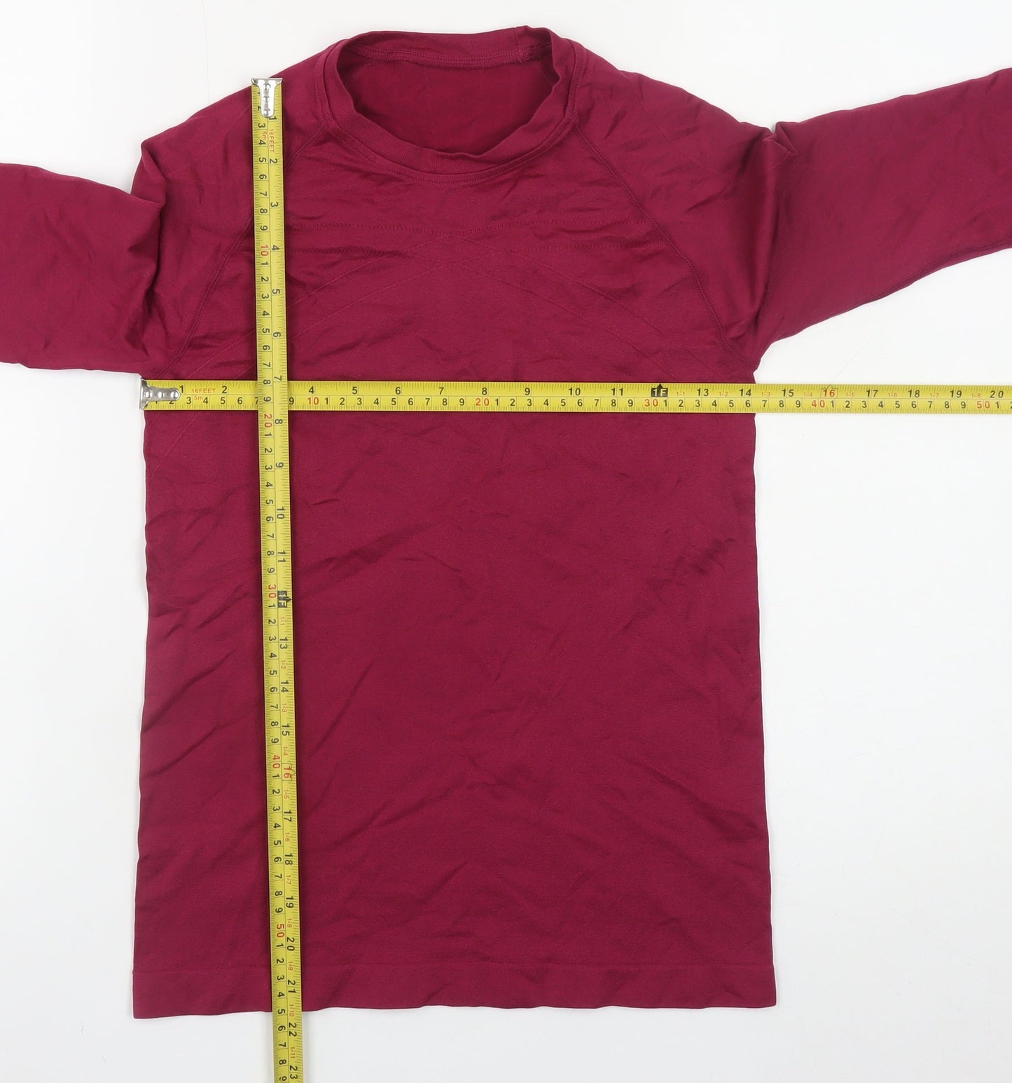 Crivit Girls Burgundy Long Sleeve Basic Top Size 12-14 Years Polyamide Blend