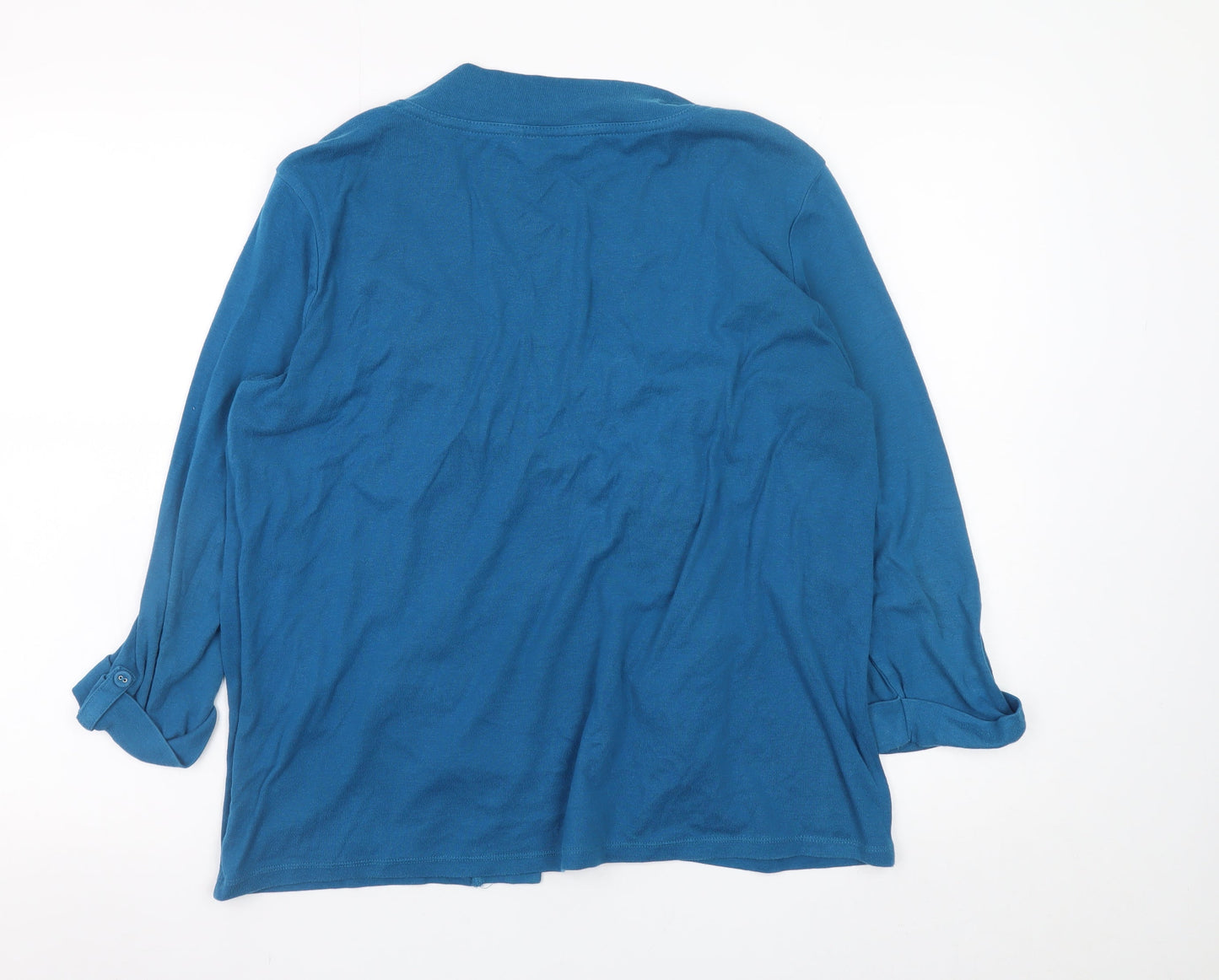Maine New England Women's Blue Long Sleeve Open Front Cardigan Size 16