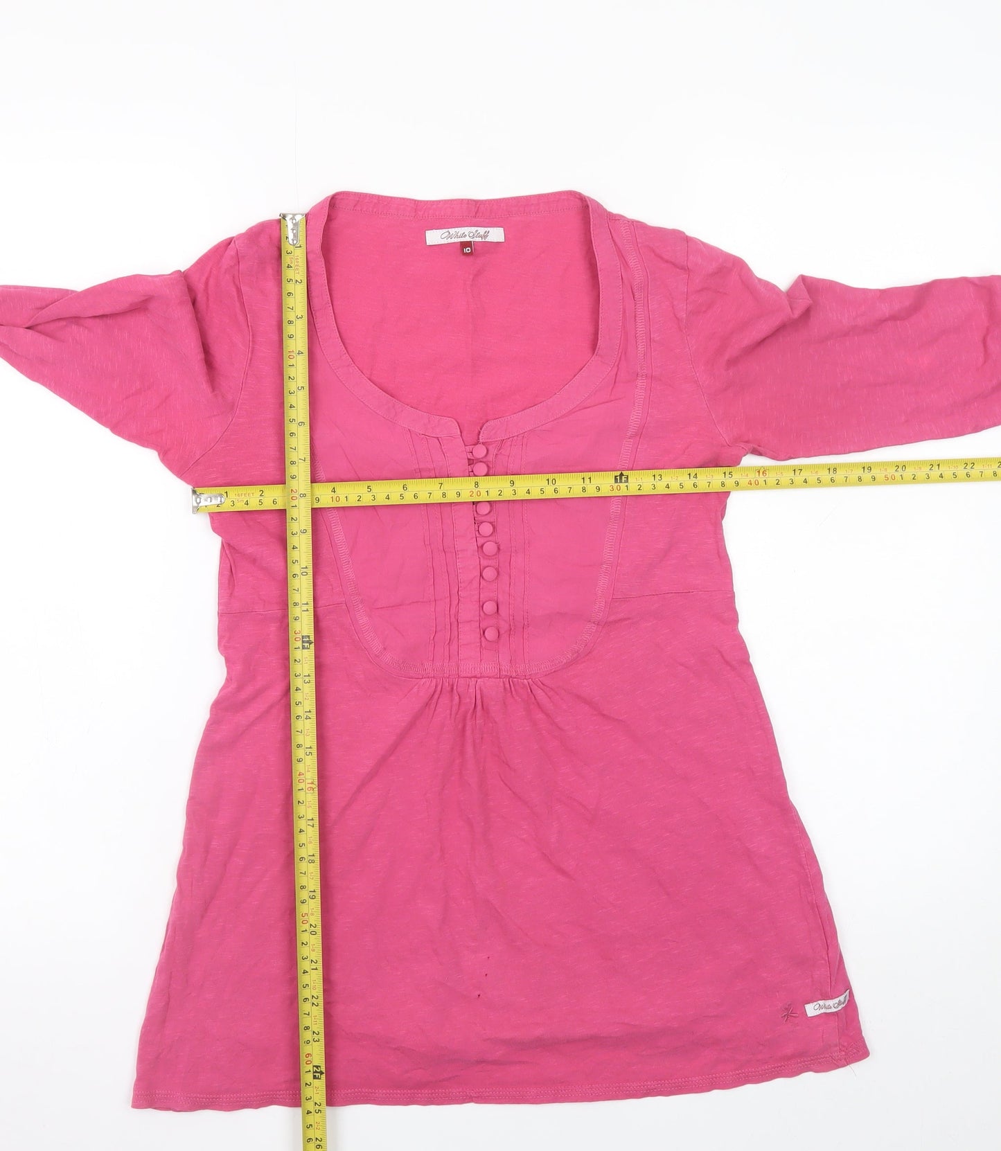White Stuff Women’s Pink Cotton Tunic Blouse Size 10