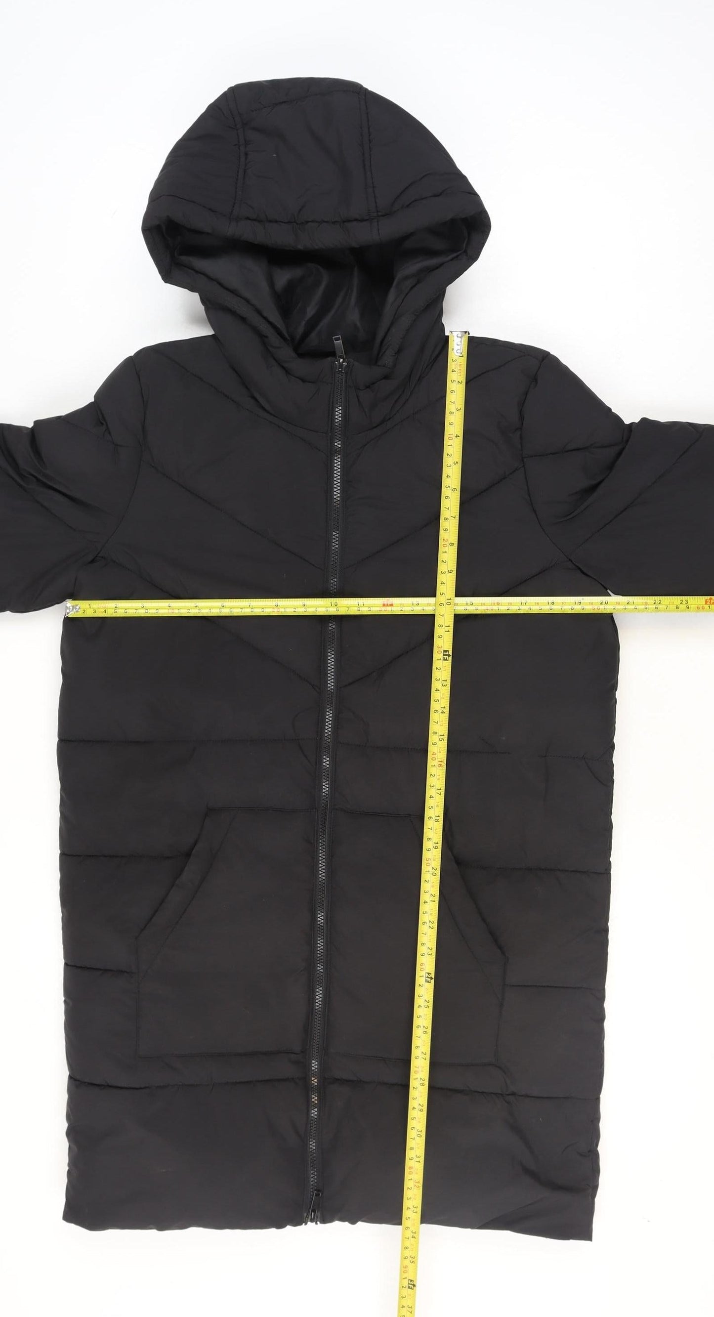 Noisy May Women's Black Long Hooded Puffer Coat Size M