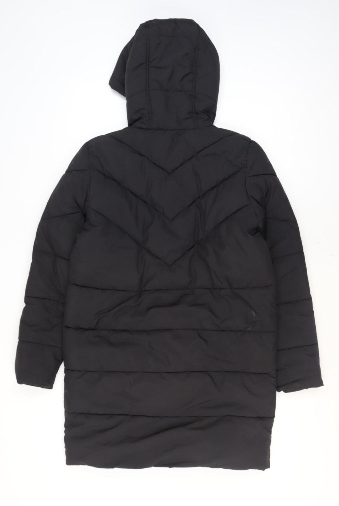 Noisy May Women's Black Long Hooded Puffer Coat Size M