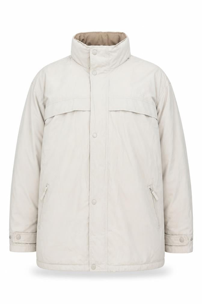 Armando Mens Beige 2XL Parka Jacket Cotton Blend Lined Winter Coat