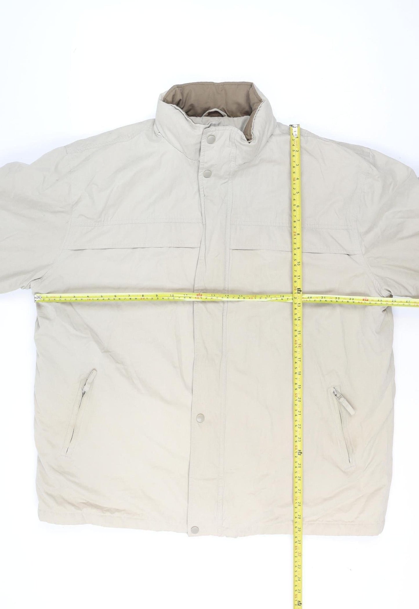 Armando Mens Beige 2XL Parka Jacket Cotton Blend Lined Winter Coat