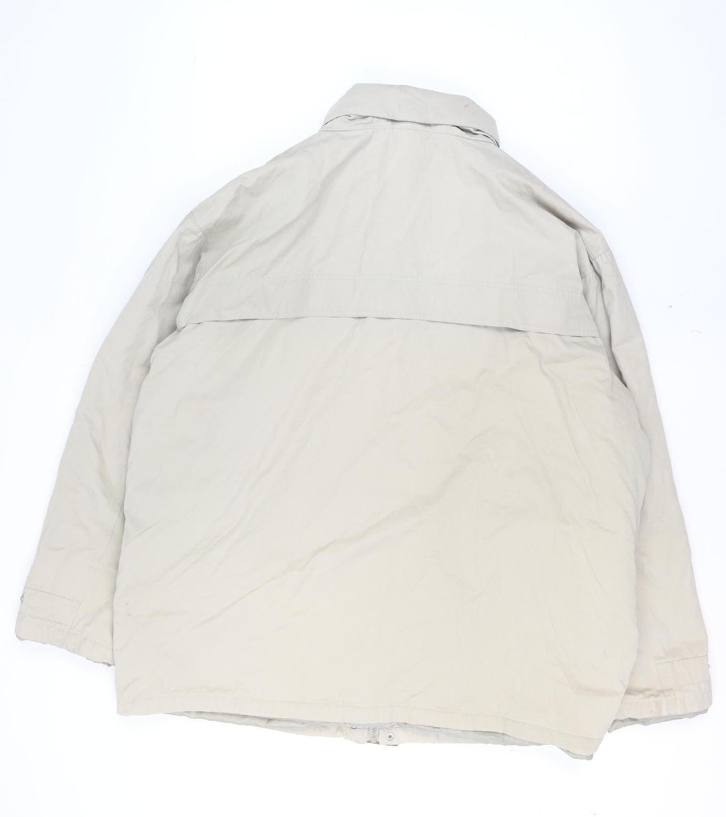 Armando Mens Beige 2XL Parka Jacket Cotton Blend Lined Winter Coat