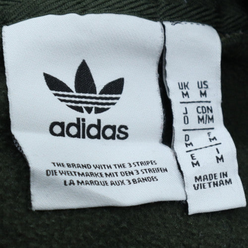 Adidas Mens Green Pullover Hoodie Size M Regular Fit Sportswear