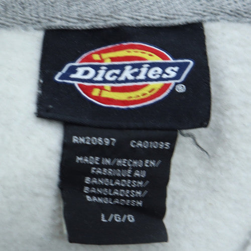Dickies Men's Grey Pullover Hoodie Size L Regular Fit Logo Fleece